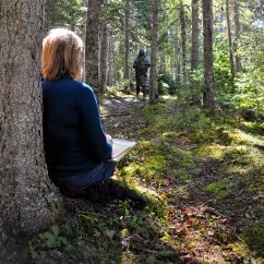 Spirit of the Beothuk statue in the forest